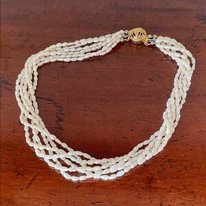 Pearl Necklace - 6 strand fresh water 16”